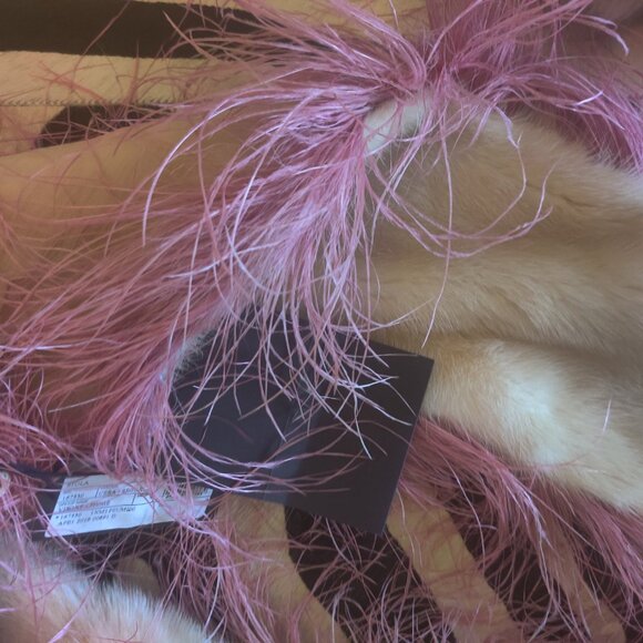 Prada Mink and feather scarf OS New - Picture 5 of 5